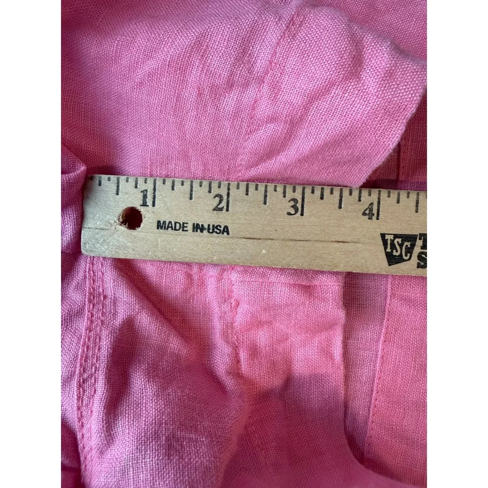 Athleta Womens XL Retreat Linen Shorts Pink Elastic Waist Drawstring Casual